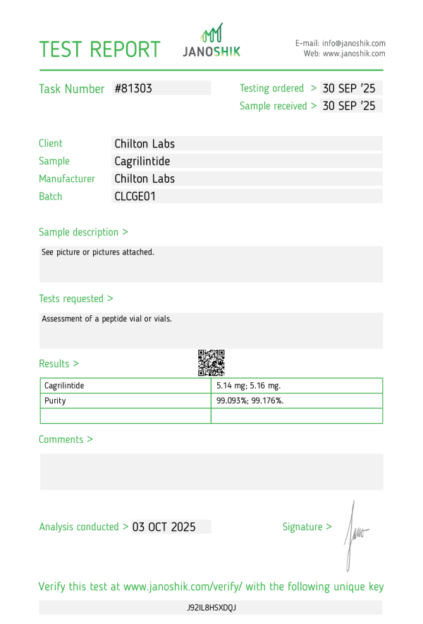 Cagrilintide-5mg-CLCGE01-LAB-REPORT.png Cagrilintide 5mg vial